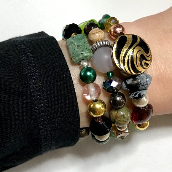 Hand Crafted Jewelry - Handmade Bracelet with Vintage and Modern Elements (NB35-6H) New Without Tags